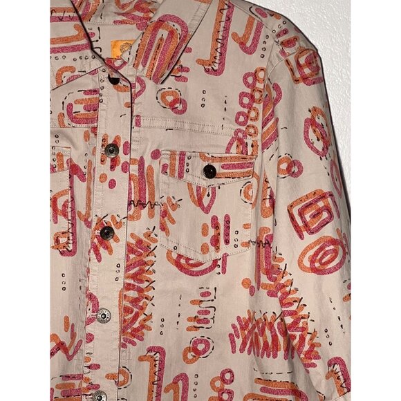 NWT Ruby Red Women's Jacket Size Large Cropped  Aztec Button Front Pocket - Picture 12 of 16